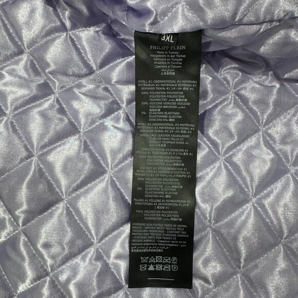 PHILIPP PLEIN Wool and Leather Biker Jacket like NEW, Size 3XL runs small - Picture 14 of 17